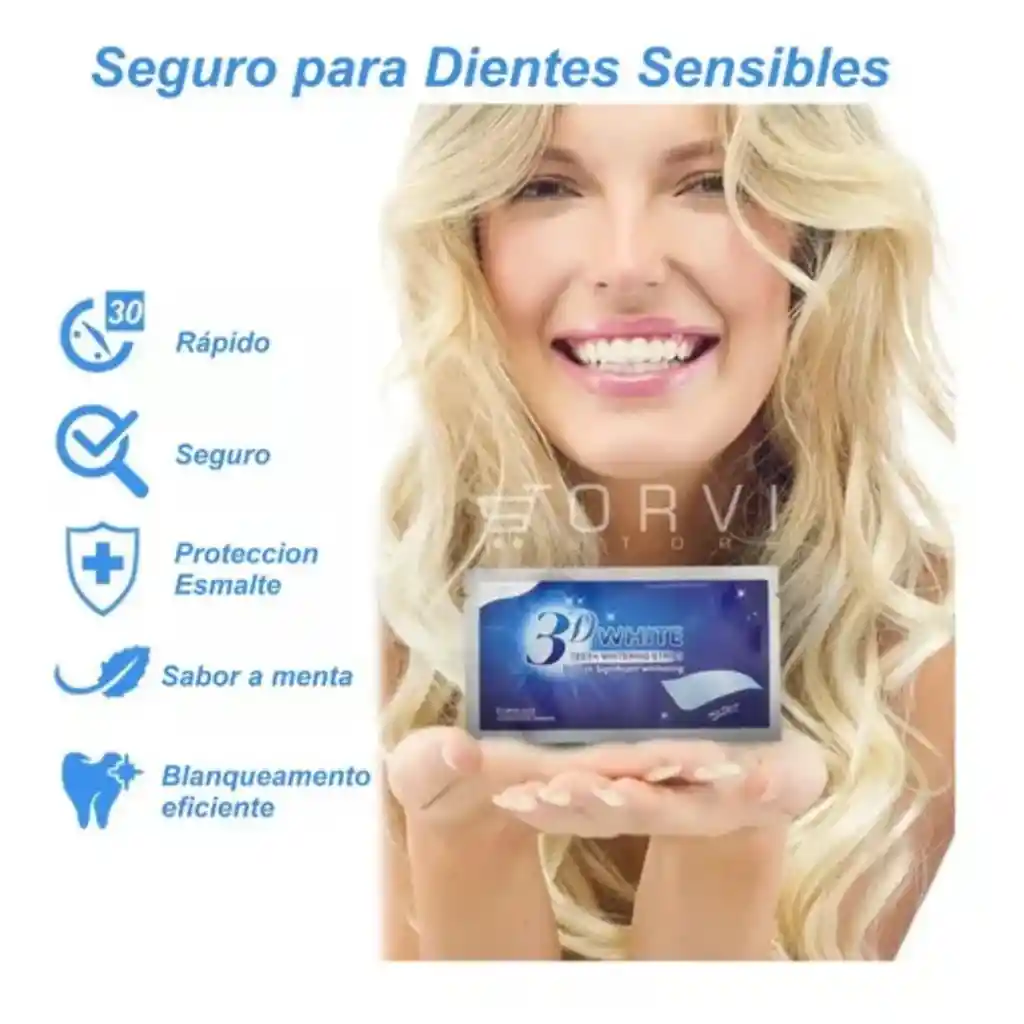 Tiras Blanqueadoras De Dientes 3d - Fácil De Usar Y Seguras