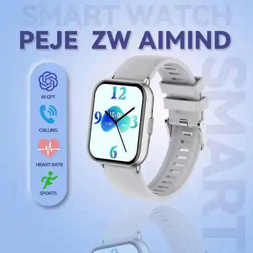 Smartwatch Deportivo Salud Waterproof Chatgpt Ai Mind 1:83 G Gris Mesh Gris Plateado