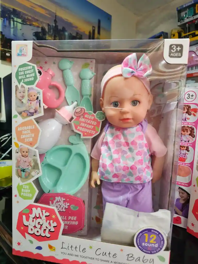 Bebe Muñeca Con Sonidos Y Accesorios Juguete Niño Niña