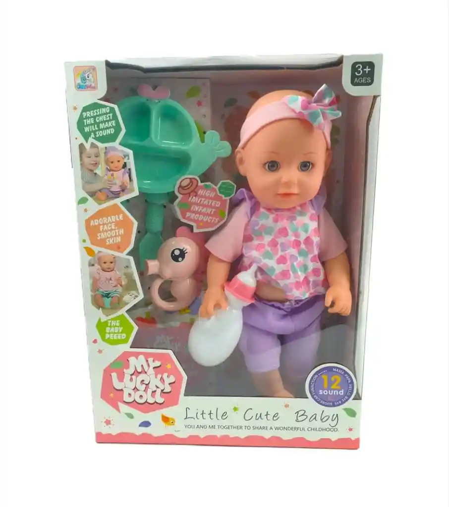 Bebe Muñeca Con Sonidos Y Accesorios Juguete Niño Niña
