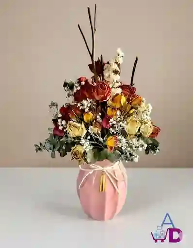 Florero Rosas Eternas – Elegancia Que Perdura