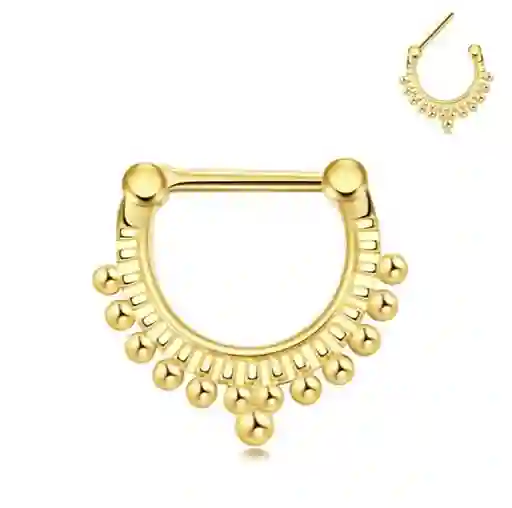 Septum De Lujo Con Bolitas Dorado