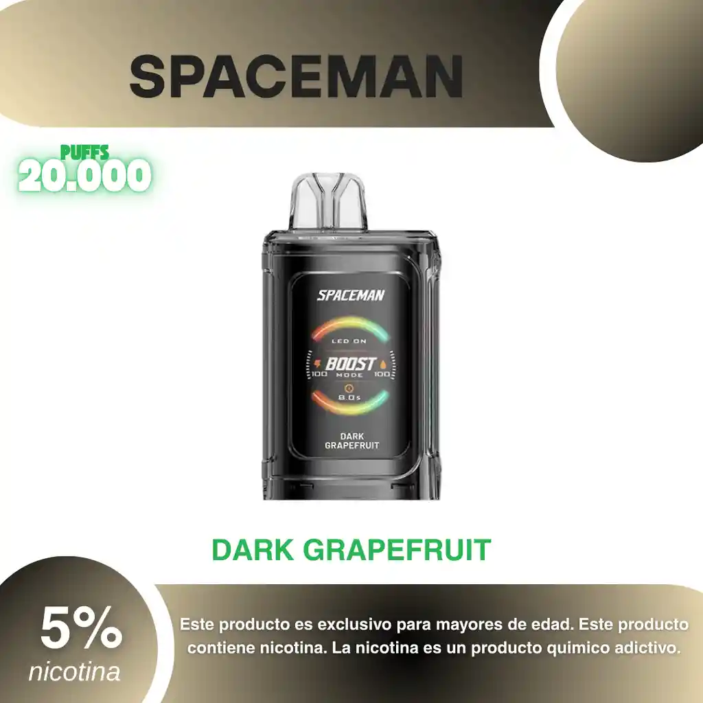 Spaceman World First 20.000 Pufs, Dark Grapefruit 5%