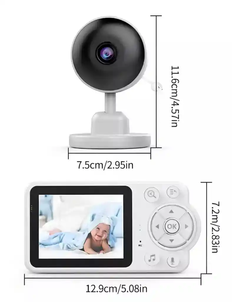 Monitor De Bebe Con Microfono Vision Nocturna Sensor Llanto