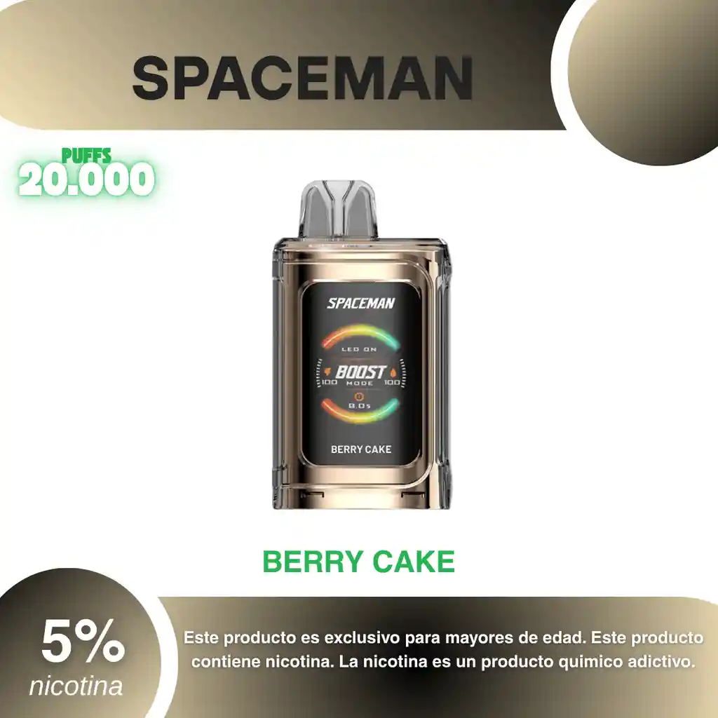 Spaceman World First 20.000 Pufs, Berry Cake 5%