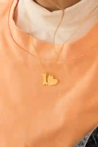 Ave María Collar Corazón Huella + Aretes