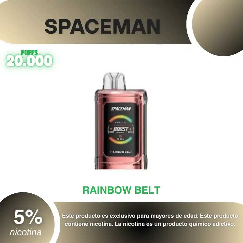 Spaceman World First 20.000 Pufs, Rainbow Belt 5%