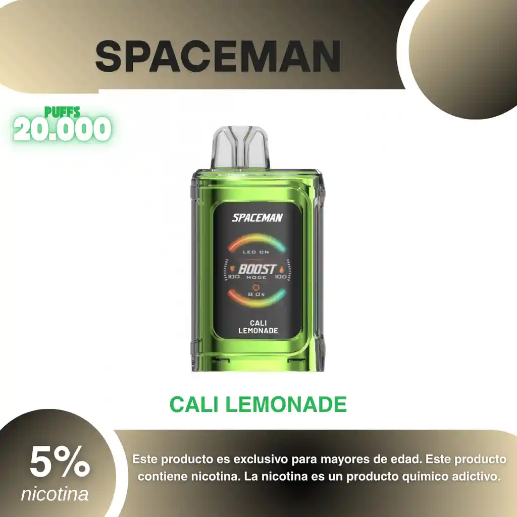 Spaceman World First 20.000 Pufs, Cali Lemonade 5%