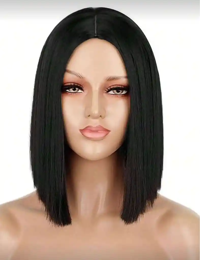 Peluca Sintetica Corta Liso Y Moderno 30cm De Largo Lenceria Erotica Juegos De Rol Fantasias Disfraz Sensual