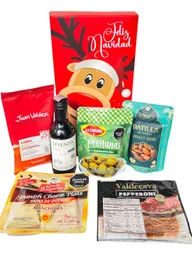 Ancheta Lujo Y Tradicion Con Tapas De Queso, Datiles Y Vino - Regalo De Navidad - Ancheta Regalo Familiar O Empresarial