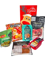 Ancheta Estrella De Invierno Con Datiles, Galletas Y Carnes Frias - Regalo De Navidad - Ancheta Regalo Familiar O Empresarial