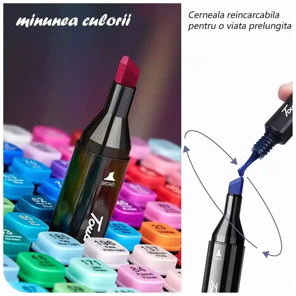 Kit De Marcadores X 120pcs Doble Punta Base