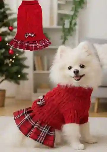 Vestido Navideño Para Mascotas S/m/l