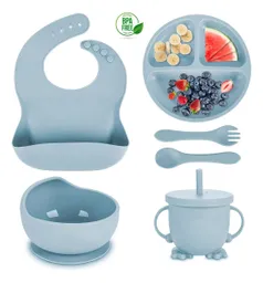 Set Vajilla Bebe En Silicona Kit Alimentacion 6 Piezas Niño