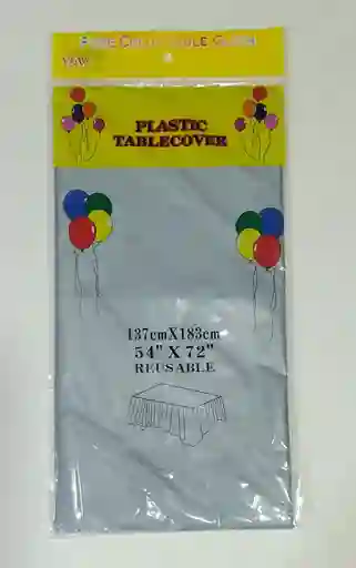Mantel Plastico Plateado Mate 137 Cm X 183 Cm