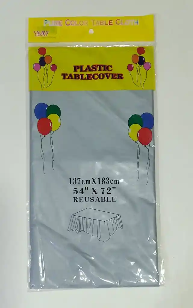 Mantel Plastico Plateado Mate 137 Cm X 183 Cm