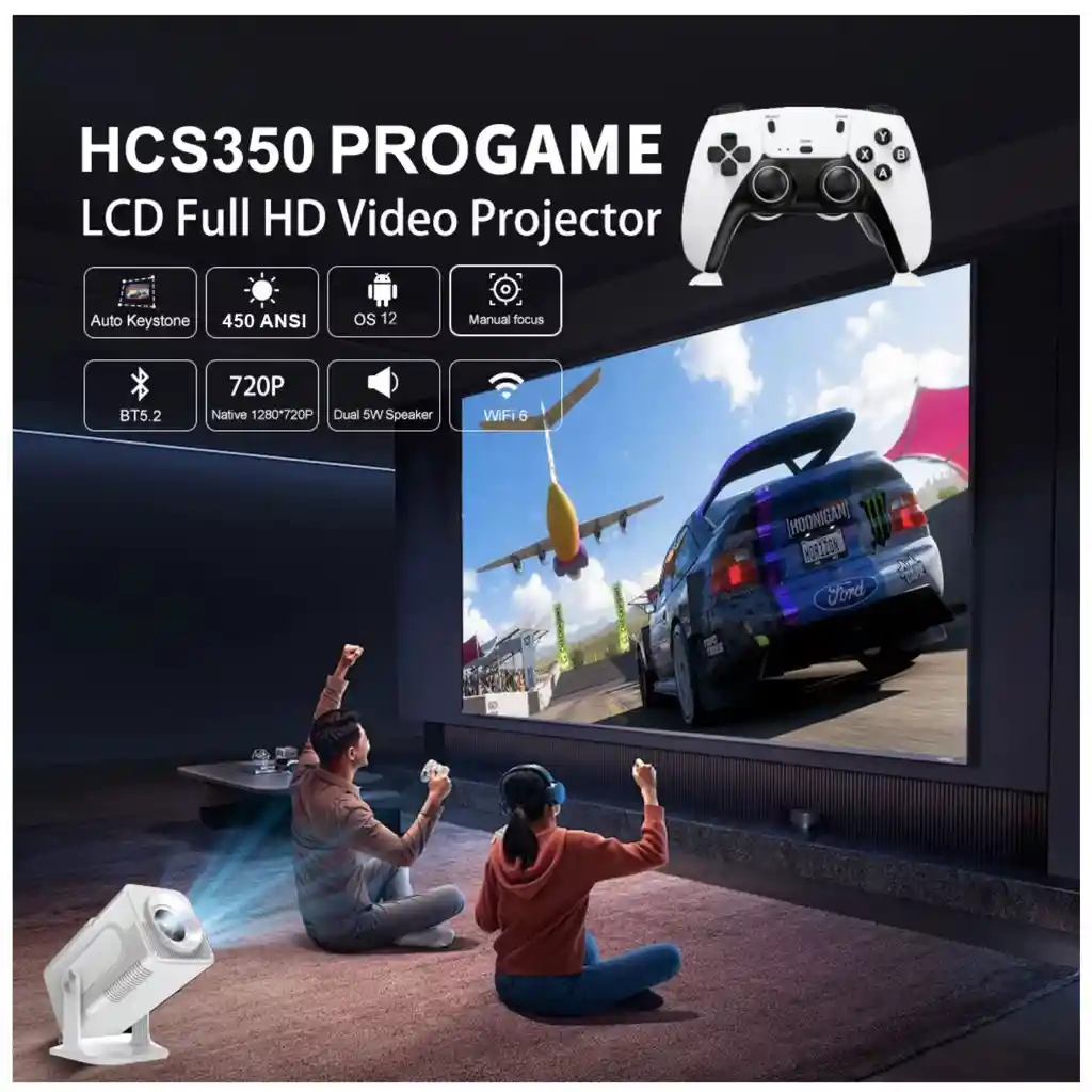 Proyector Smart Hcs350 Pro Emulador 450ansi Android 12 Bt5.0