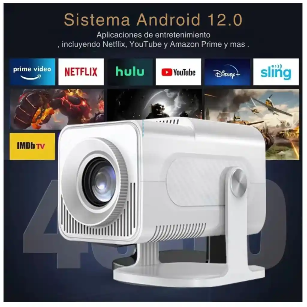 Proyector Smart Hcs350 Pro Emulador 450ansi Android 12 Bt5.0