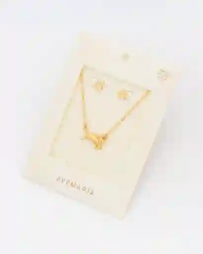 Ave María Set Collar Gato + Aretes Huella