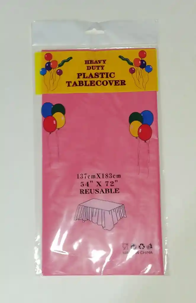 Mantel Plastico Rosado 137 Cm X 183 Cm