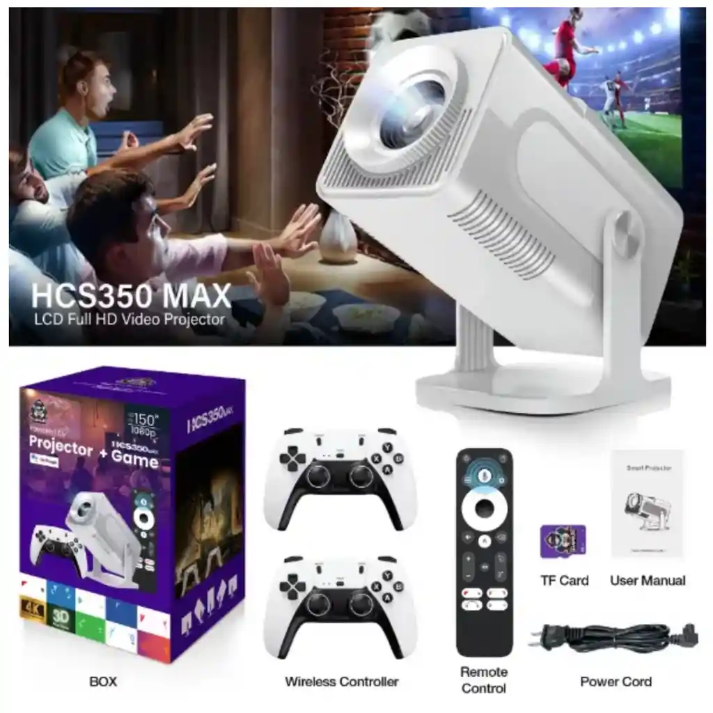 Proyector Smart Hcs350 Max Emulador Juegos Android 11 Bt5.0