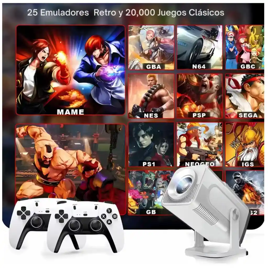 Proyector Smart Hcs350 Max Emulador Juegos Android 11 Bt5.0