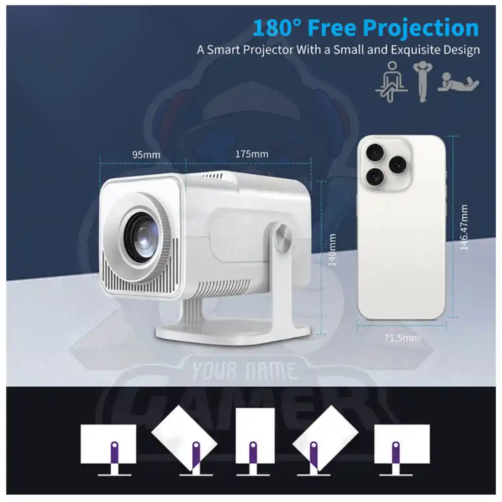 Proyector Smart Hcs350 Max Emulador Juegos Android 11 Bt5.0