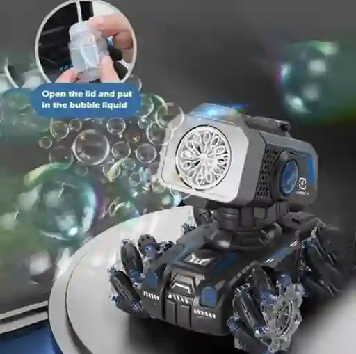 Carro Control Remoto Juguete Lanza Burbujas Con Luz Led