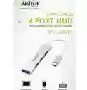Adaptador Hub Usb Tipo C 4 En 1 Con Puertos Usb 3.0