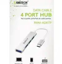 Adaptador Hub Usb Tipo C 4 En 1 Con Puertos Usb 3.0