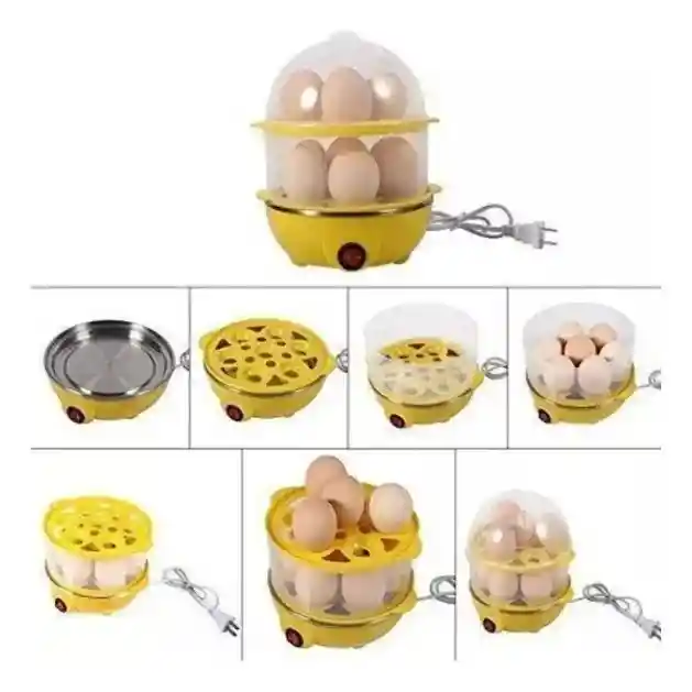 Hervidor De Huevos Eléctrico Multifuncional Doble ,vapor. - Transparente