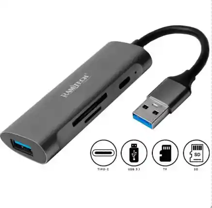 Adaptador Usb 3.1 De 4 Puertos Con Luz Indicadora Y Protección Contra Sobrecarga