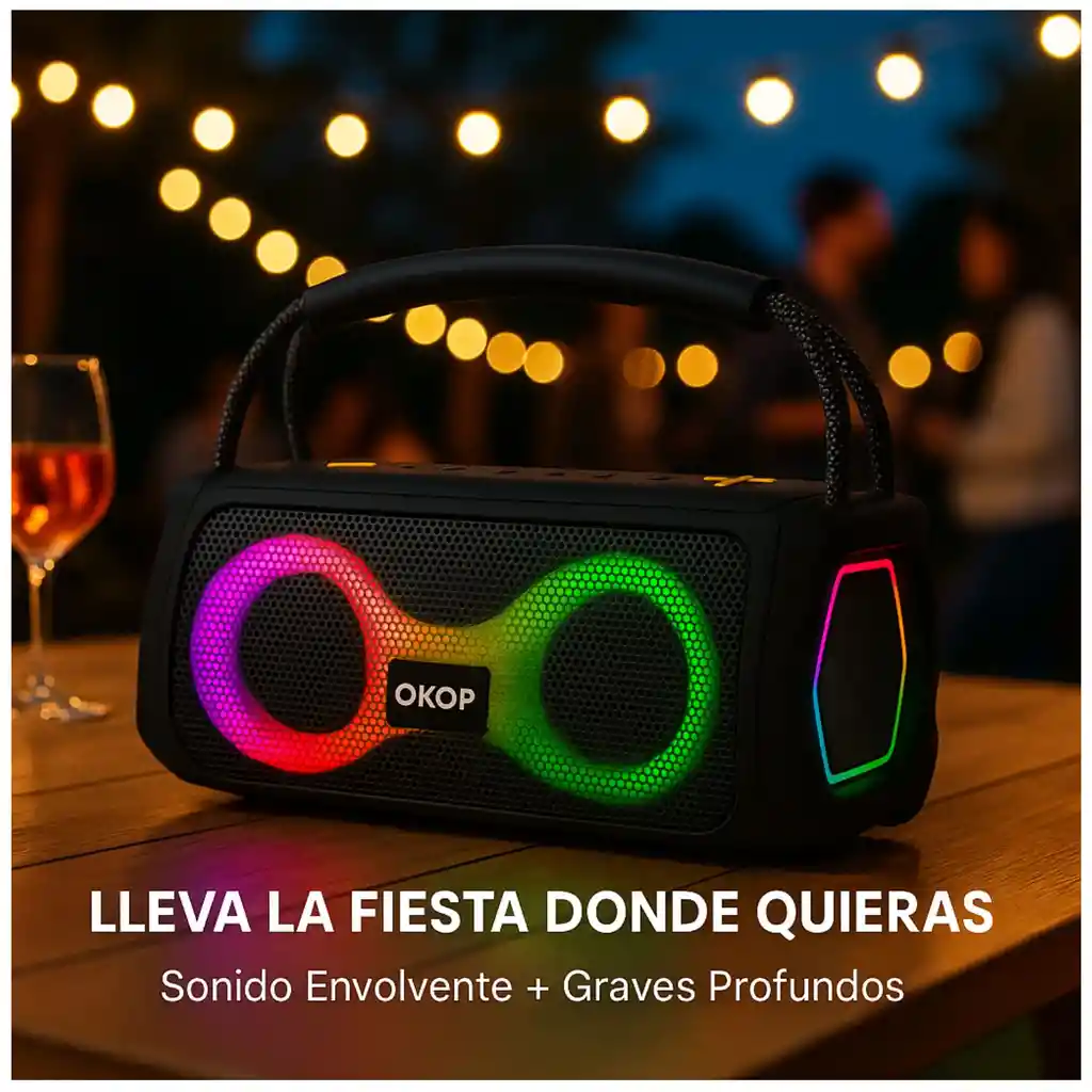 Parlante Recargable Altavoz Bluetooth Speaker Rgb Okop Kp812