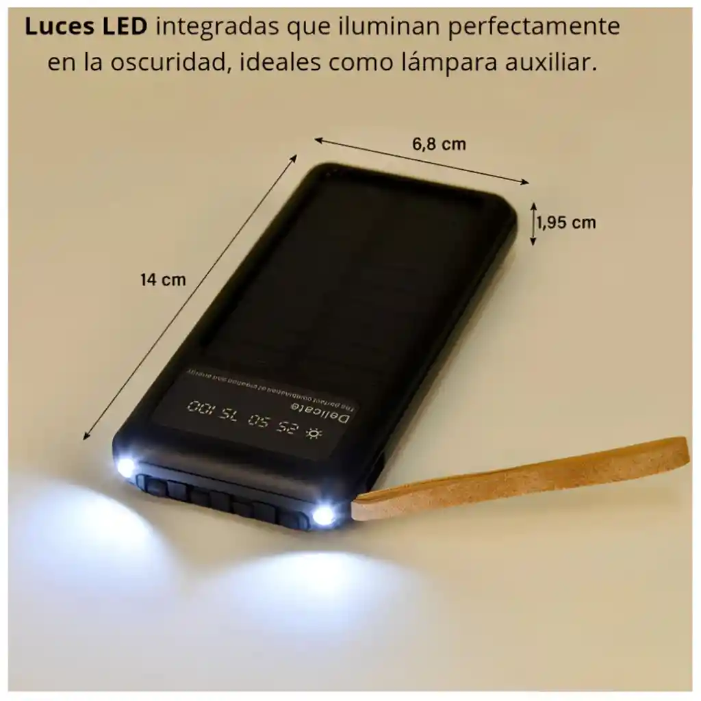 Power Bank Batería Solar Panel 20.000mah Cargador Portátil