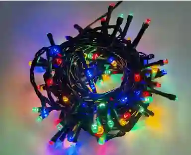 Extensión Lineal De Luces Led Para Decoración Navideña X 100 Bombillos Multicolor Para Navidad Cable Verde