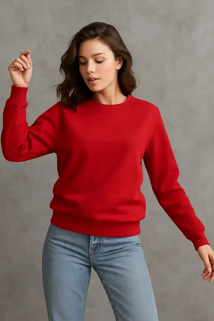 Buzo Básico Tipo Hoodie Rojo