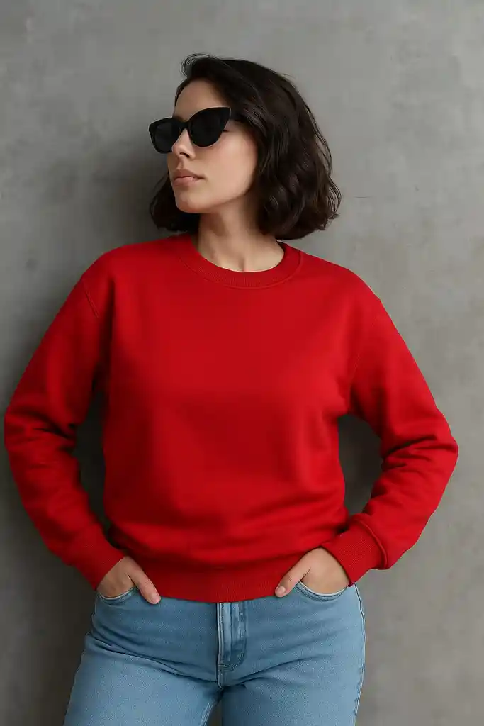 Buzo Básico Tipo Hoodie Rojo