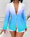 Blazer De Cuello Con Solapa Con Botón Talla S/m