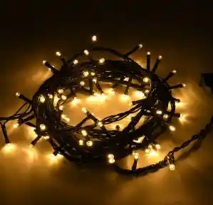 Extensión Lineal De Luces Led Para Decoración Navideña X 200 Bombillos Color Calido O Amarillo Para Navidad Cable Verde