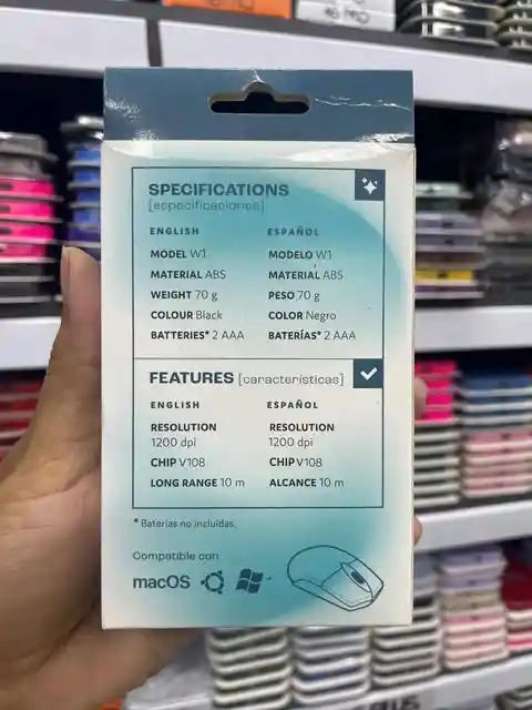 Mouse Inalambrico | 1200 Dpi | W1 |baterias Aaa No Incluidas |10m De Alcance | Iconic