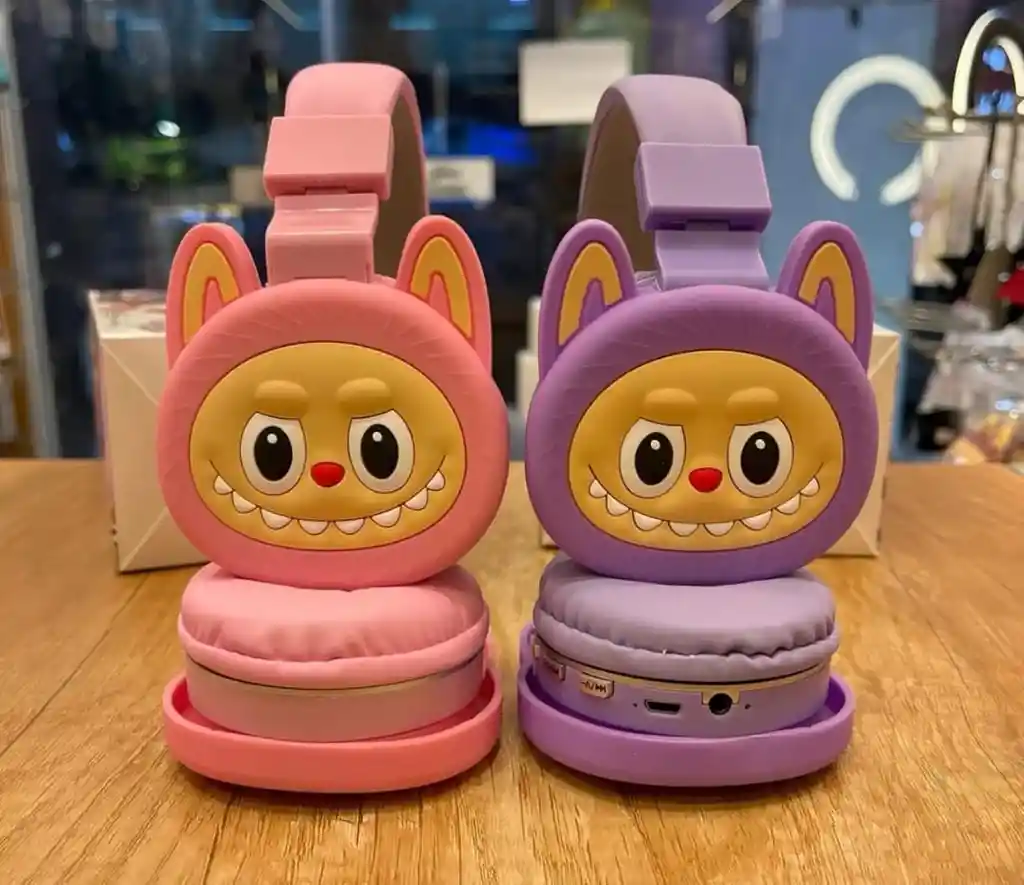 Audífonos Inalámbricos Diadema Labubub Rosado