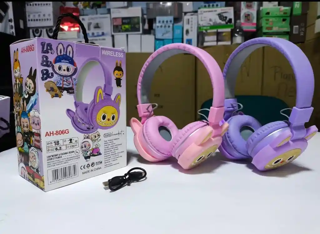 Audífonos Inalámbricos Diadema Labubub Rosado