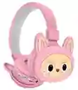 Audífonos Inalámbricos Diadema Labubub Rosado
