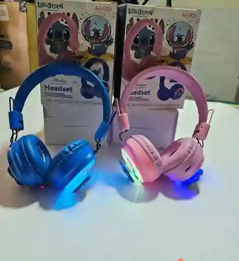 Audífonos Inalámbricos Diseño Stitch Plegables Rosado