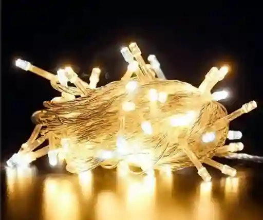 Alumbrado Luces Lineales Tono Palido Amarillo Cable Transparente Con Continuidad 13m 200 Bombillos 110v 60hz Arbol Navidad Pesebre Decoracion