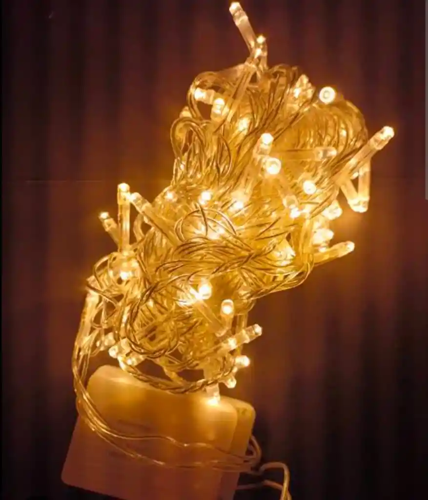Alumbrado Luces Lineales Tono Palido Amarillo Cable Transparente Con Continuidad 13m 200 Bombillos 110v 60hz Arbol Navidad Pesebre Decoracion