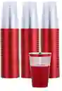Vasos 12 Onzas Cristal Borde Rojo X 10 Unds