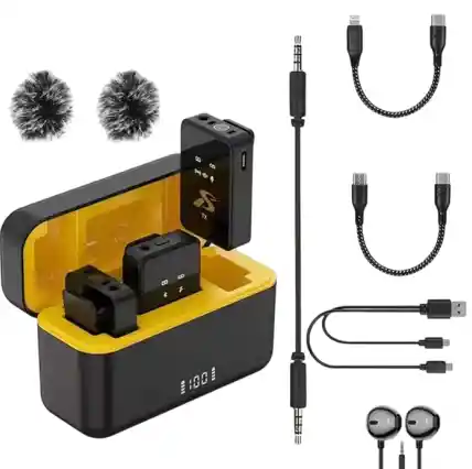 Micrófono Inalámbrico Profesional 2.4 Ghz Con Bluetooth Y Cables Universales