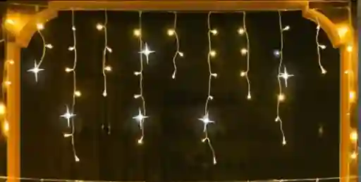 Alumbrado Luces Lluvia Tono Amarillo Calido Con Luz Blanca Parpadiante 3m 96 Bombillos 110v 60hz Decoracion Navidad Exterior Mirador Balcon Ventanas
