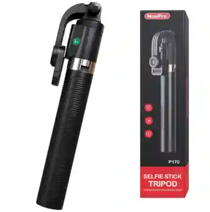 Trípode Selfie Stick Telescópico Con Control Remoto Y Rotación 360° – Extensible Hasta 1.7 M